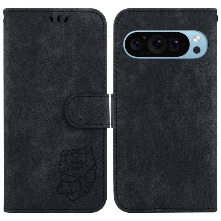 For Google Pixel 9 Little Tiger Embossed Leather Phone Case(Black) - Google Cases by PMC TechLife | Online Shopping South Africa | PMC TechLife | Buy Now Pay Later Mobicred