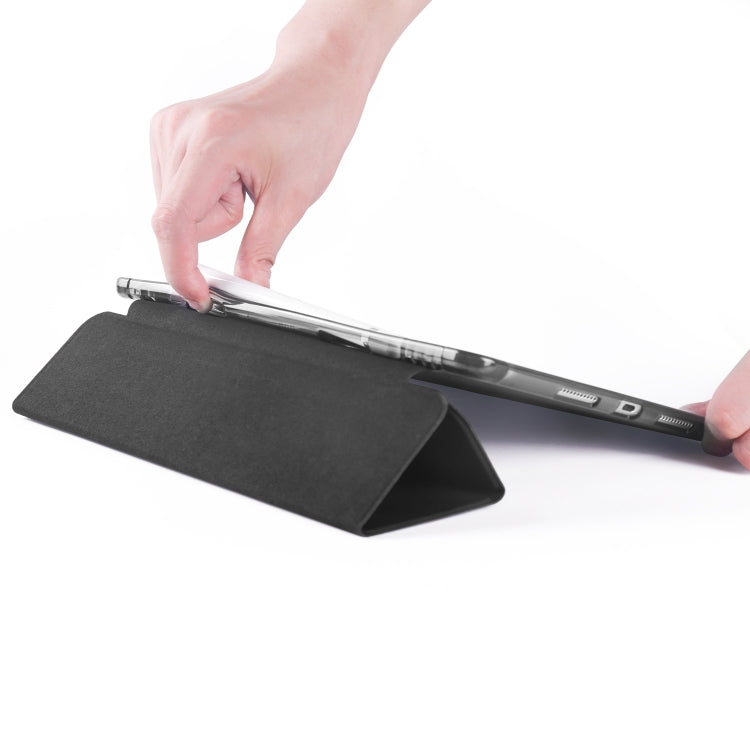 For iPad Pro 10.5 inch / Air 3 10.5 inch 3-folding Horizontal Flip PU Leather + Shockproof TPU Case with Holder & Pen Slot(Black) - iPad Pro 10.5 inch Cases by PMC TechLife | Online Shopping South Africa | PMC TechLife