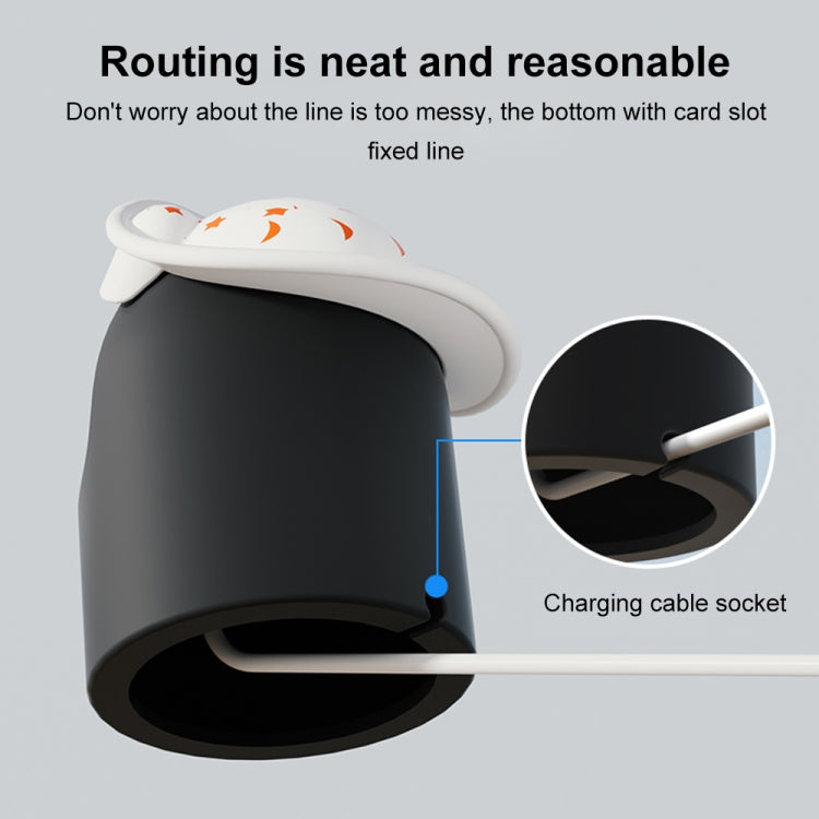 For Apple Watch Series Hat Bear Shaped Silicone Charging Base(White) - Charger / Holder by PMC TechLife | Online Shopping South Africa | PMC TechLife | Buy Now Pay Later Mobicred