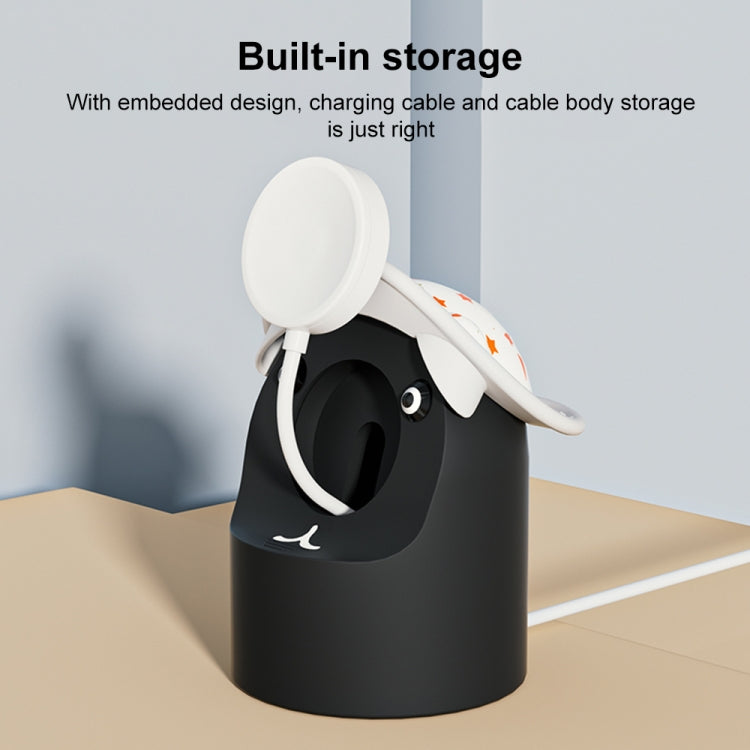 For Apple Watch Series Hat Bear Shaped Silicone Charging Base(White) - Charger / Holder by PMC TechLife | Online Shopping South Africa | PMC TechLife | Buy Now Pay Later Mobicred