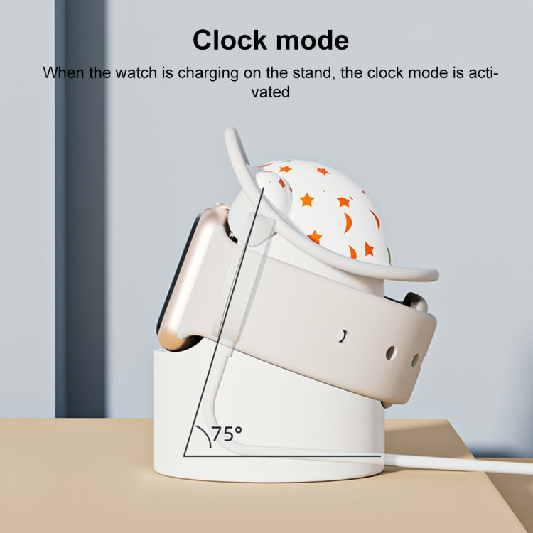 For Apple Watch Series Hat Bear Shaped Silicone Charging Base(White) - Charger / Holder by PMC TechLife | Online Shopping South Africa | PMC TechLife | Buy Now Pay Later Mobicred