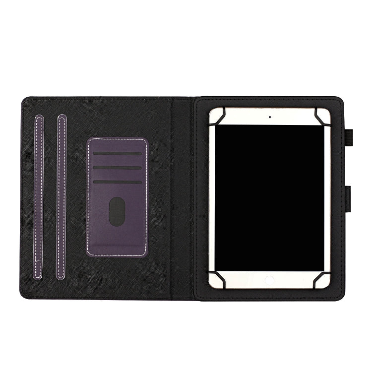 For 10 inch Universal Solid Color Horizontal Flip Leather Case with Card Slots & Holder & Pen Slot(Purple) - 10 - 11 inch by PMC TechLife | Online Shopping South Africa | PMC TechLife | Buy Now Pay Later Mobicred