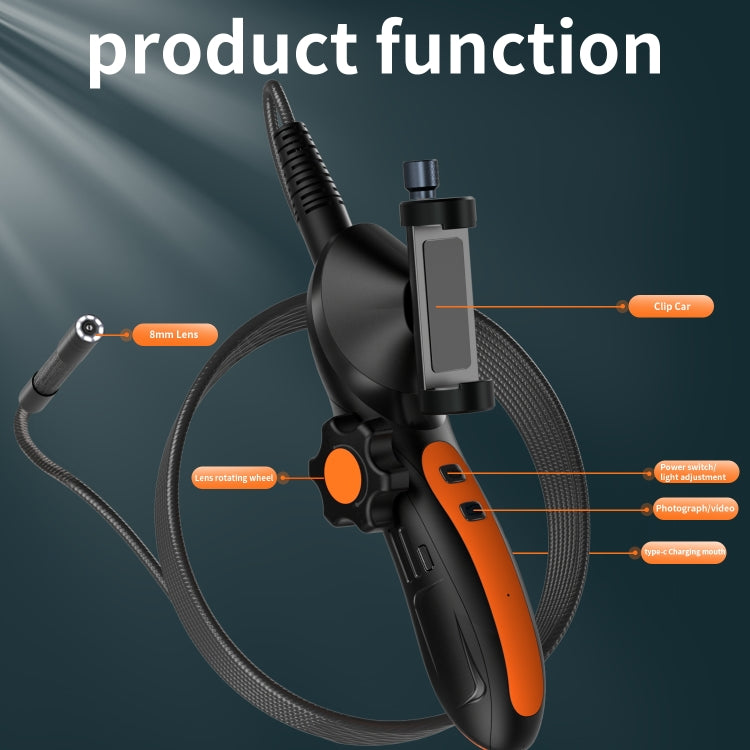 F180 8mm Lens 360 degree Free Spins Automotive Repair Endoscope, Spec:2m Soft Tube - free shipping - PMC TechLife - Order now!