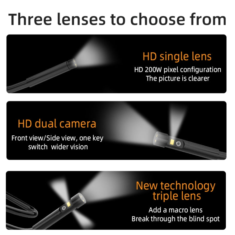 T23 5mm Dual Lenses 7 inch Screen Industrial Endoscope, Spec:5m Tube - free shipping - PMC TechLife - Order now!