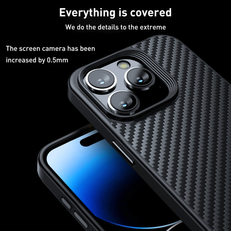 For iPhone 15 Pro wlons Magsafe Carbon Fiber Kevlar TPU Phone Case(Black) - free shipping - PMC Jewellery - Order now!