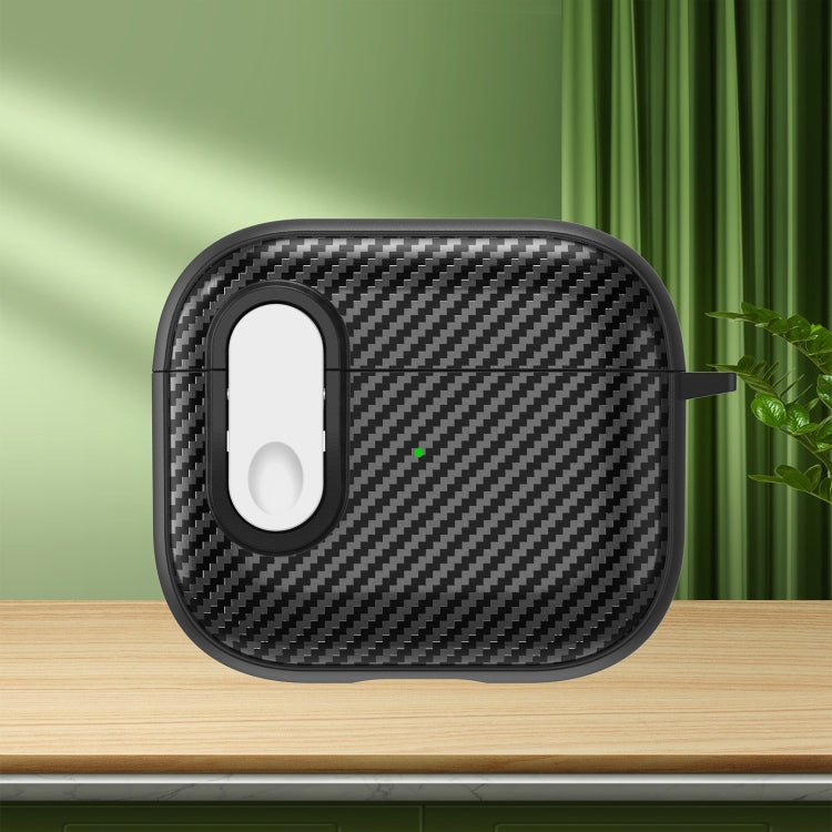 For AirPods 3 Carbon Fiber Texture Wireless Earphones Case with Security Lock(White) - For AirPods 3 by PMC Jewellery | Online Shopping South Africa | PMC Jewellery | Buy Now Pay Later Mobicred