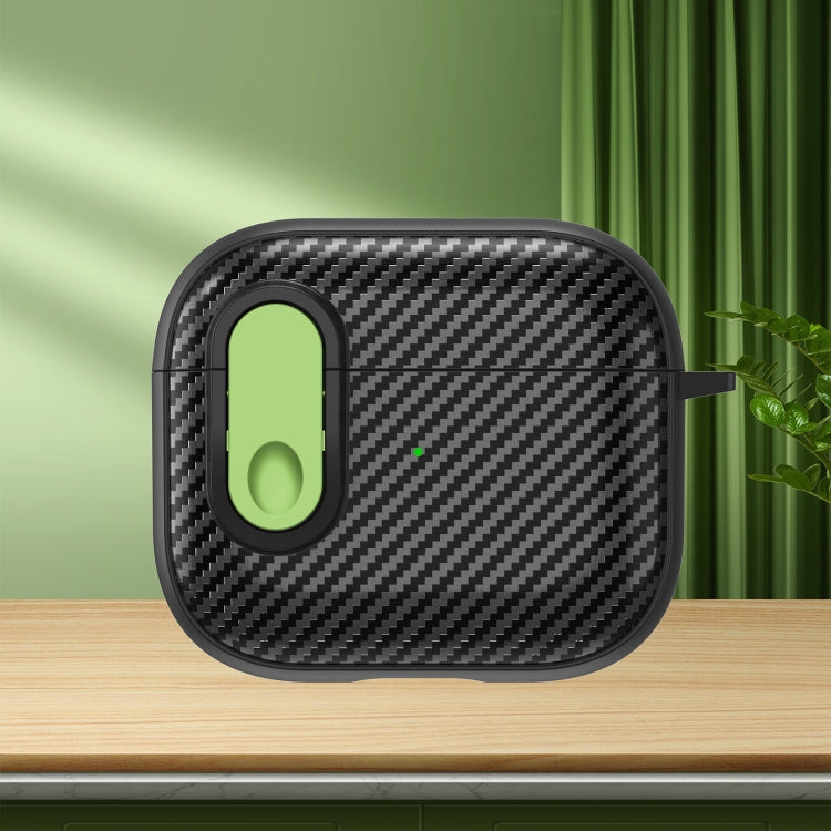 For AirPods 3 Carbon Fiber Texture Wireless Earphones Case with Security Lock(Green) - For AirPods 3 by PMC Jewellery | Online Shopping South Africa | PMC Jewellery | Buy Now Pay Later Mobicred