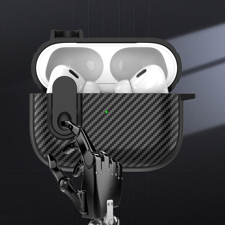 For AirPods 3 Carbon Fiber Texture Wireless Earphones Case with Security Lock(White) - For AirPods 3 by PMC Jewellery | Online Shopping South Africa | PMC Jewellery | Buy Now Pay Later Mobicred