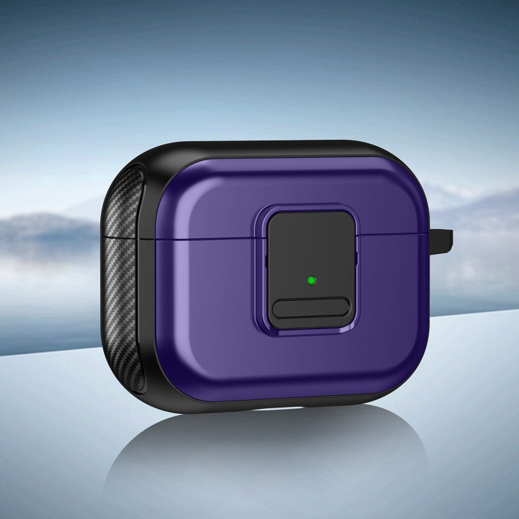 For AirPods Pro TPU + PC Wireless Earphones Case with Magnetic Switch(Purple) - For AirPods Pro by PMC Jewellery | Online Shopping South Africa | PMC Jewellery | Buy Now Pay Later Mobicred