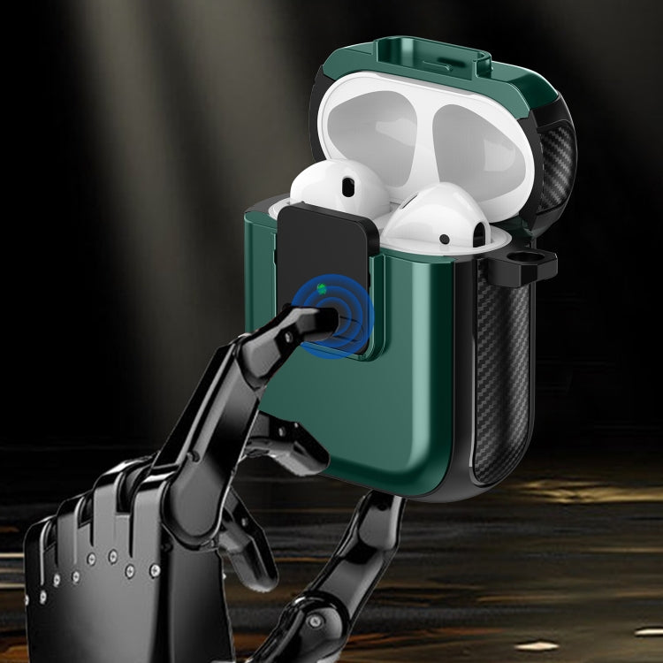 For AirPods Pro 2 TPU + PC Wireless Earphones Case with Magnetic Switch(Green) - For AirPods Pro 2 by PMC Jewellery | Online Shopping South Africa | PMC Jewellery | Buy Now Pay Later Mobicred