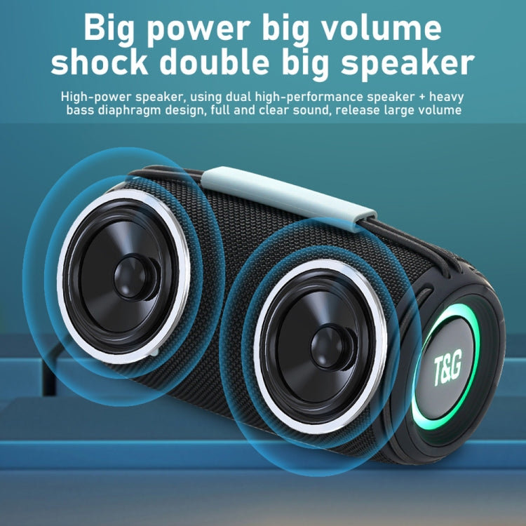T&G TG-657 Portable Wireless 3D Stereo Subwoofer Bluetooth Speaker Support FM / LED Atmosphere Light(Blue) - free shipping - PMC Jewellery - Order now!
