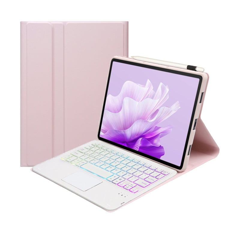 For Huawei MatePad 11.5 2023 AH17-AS Lambskin Texture Ultra-thin Detachable Backlight Bluetooth Keyboard Leather Case with Touchpad(Pink) - Huawei Keyboard by PMC TechLife | Online Shopping South Africa | PMC TechLife