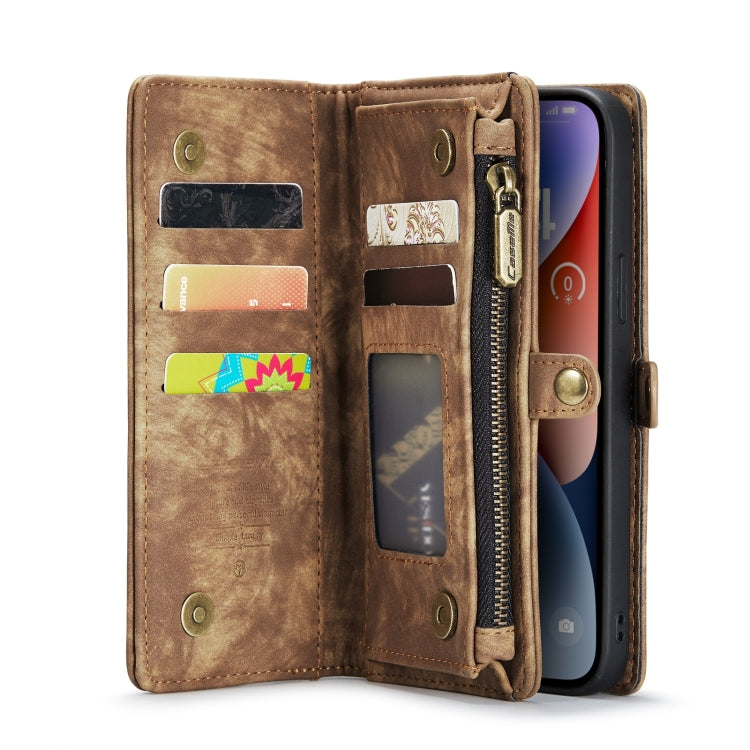 For iPhone 15 Plus CaseMe 008 Detachable Multifunctional Leather Phone Case(Brown) - iPhone 15 Plus Cases by CaseMe | Online Shopping South Africa | PMC Jewellery | Buy Now Pay Later Mobicred