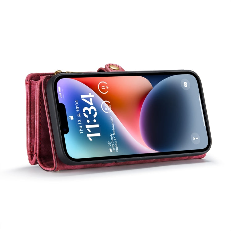 For iPhone 15 Plus CaseMe 008 Detachable Multifunctional Leather Phone Case(Red) - free shipping - PMC Jewellery - Order now!