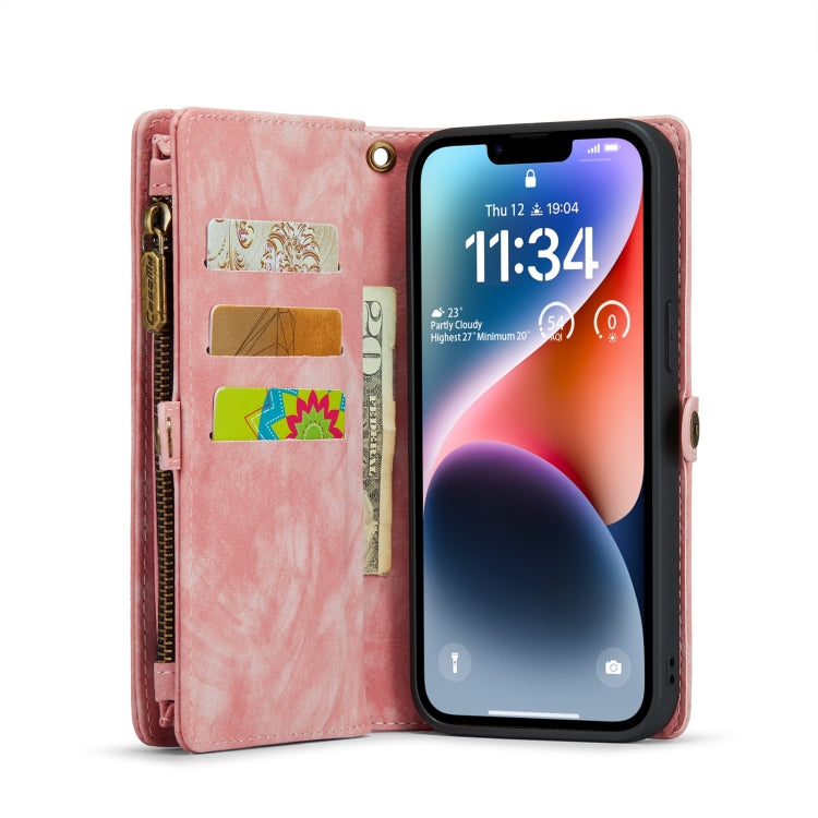 For iPhone 15 Plus CaseMe 008 Detachable Multifunctional Leather Phone Case(Pink) - free shipping - PMC Jewellery - Order now!