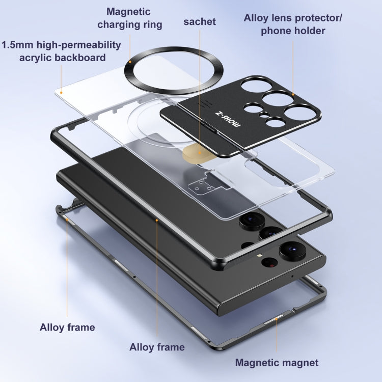 For Samsung Galaxy S22 Ultra 5G Aromatherapy Holder Single-sided MagSafe Magnetic Phone Case(Black) - Galaxy S22 Ultra 5G Cases by PMC TechLife | Online Shopping South Africa | PMC TechLife