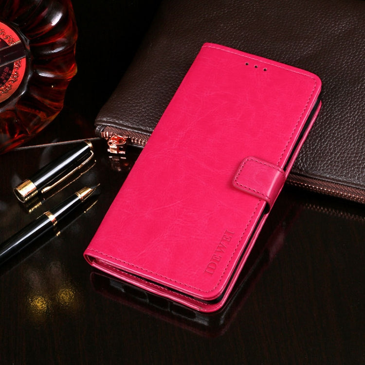 For LG K51S idewei Crazy Horse Texture Horizontal Flip Leather Case with Holder & Card Slots & Wallet(Rose Red) - LG Cases by idewei | Online Shopping South Africa | PMC Jewellery | Buy Now Pay Later Mobicred