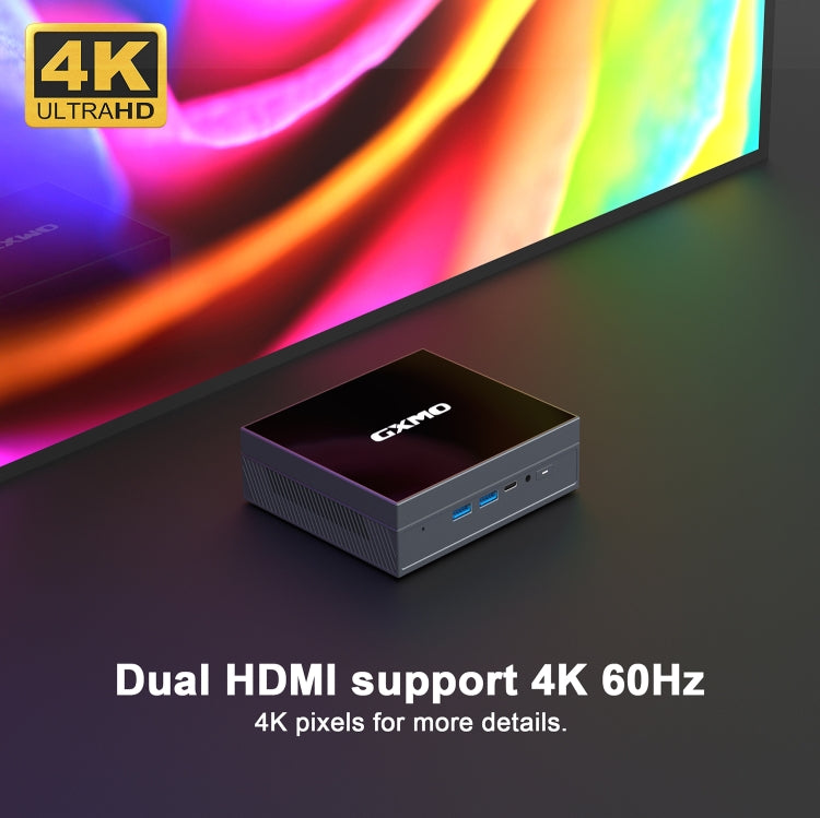 GXMO GX55 Windows 11 Intel N5105 Mini PC NVME SSD WiFi Mini Desktop Computer, Specification:16GB+512GB(Black) - free shipping - PMc TechLife - Order now!