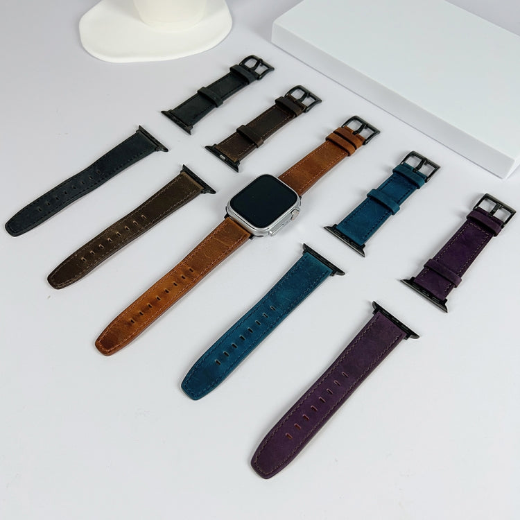For Apple Watch Ultra 2 49mm Retro Texture Leather Watch Band(Brown) - Watch Bands by PMC TechLife | Online Shopping South Africa | PMC TechLife | Buy Now Pay Later Mobicred