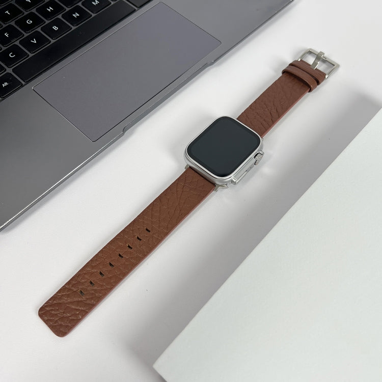 For Apple Watch Ultra 49mm Buffalo Leather Watch Band(Brown) - Watch Bands by PMC TechLife | Online Shopping South Africa | PMC TechLife | Buy Now Pay Later Mobicred