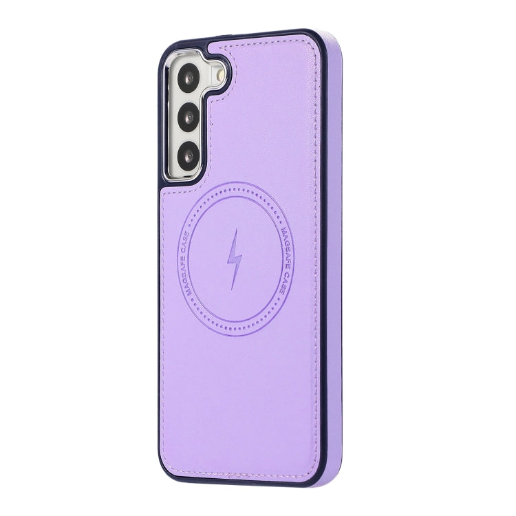 For Samsung Galaxy S23+ 5G Side Leather Magsafe Phone Case(Light Purple) - Galaxy S23+ 5G Cases by PMC TechLife | Online Shopping South Africa | PMC TechLife