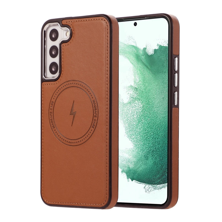 For Samsung Galaxy S23+ 5G Side Leather Magsafe Phone Case(Brown) - Galaxy S23+ 5G Cases by PMC TechLife | Online Shopping South Africa | PMC TechLife