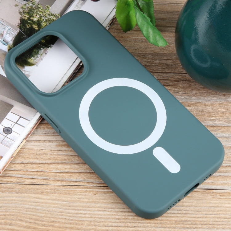 For iPhone 15 Pro Max MagSafe Liquid Silicone Phone Case(Deep Green) - iPhone 15 Pro Max Cases by PMC TechLife | Online Shopping South Africa | PMC TechLife
