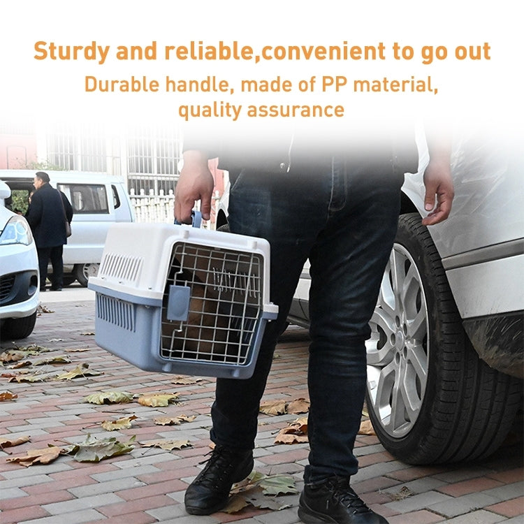 Pet Aviation Box Portable Travel Cat Cage Small Dog Air Transport Box 48x32x30cm(Coffee) - Pet Bags by PMC TechLife | Online Shopping South Africa | PMC TechLife | Buy Now Pay Later Mobicred