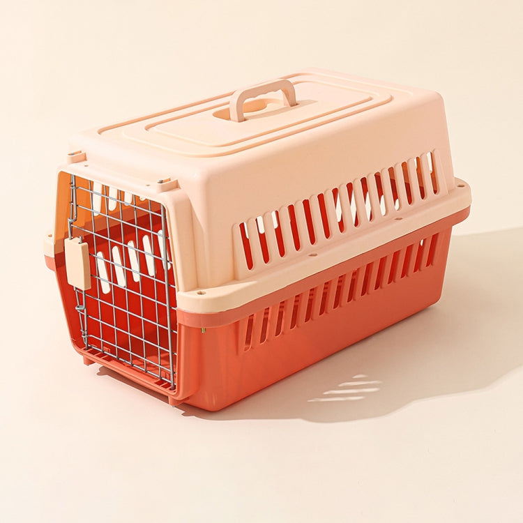 Pet Aviation Box Portable Travel Cat Cage Small Dog Air Transport Box 48x32x30cm(Orange) - Pet Storages & Bags by PMC TechLife | Online Shopping South Africa | PMC TechLife | Buy Now Pay Later Mobicred