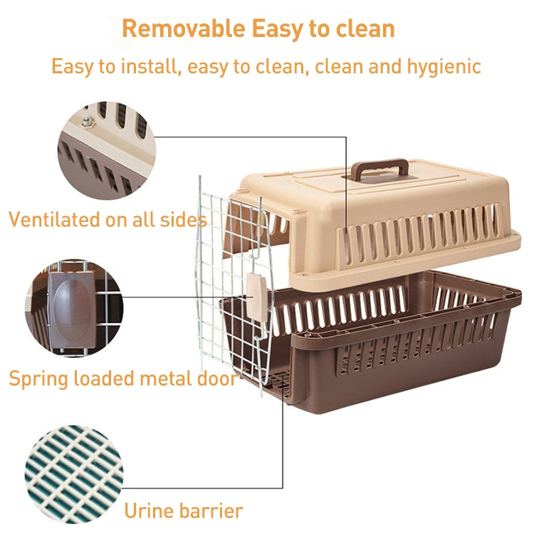 Pet Aviation Box Portable Travel Cat Cage Small Dog Air Transport Box 48x32x30cm(Orange) - Pet Storages & Bags by PMC TechLife | Online Shopping South Africa | PMC TechLife | Buy Now Pay Later Mobicred