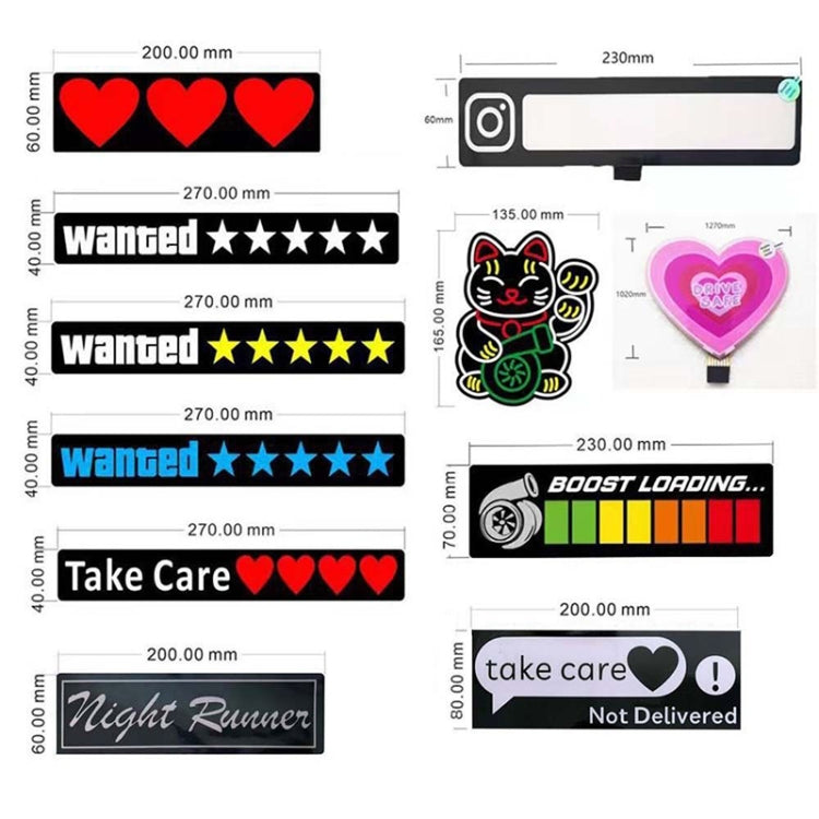 EL Luminous Car Stickers Cold Light Car Stickers Car Luminous Pattern Decoration(Wanted Red) - Decorative Sticker by PMC TechLife | Online Shopping South Africa | PMC TechLife | Buy Now Pay Later Mobicred