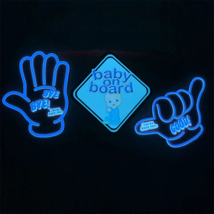 EL Luminous Car Stickers Cold Light Car Stickers Car Luminous Pattern Decoration(Baby On Board) - Decorative Sticker by PMC TechLife | Online Shopping South Africa | PMC TechLife | Buy Now Pay Later Mobicred