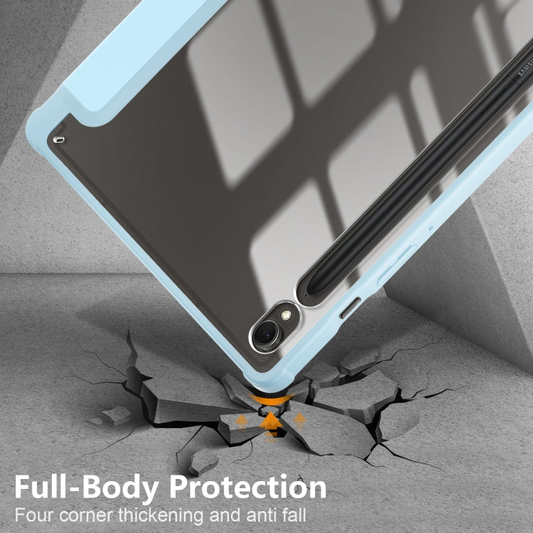 For Samsung Galaxy Tab S9 Acrylic 3-folding Smart Leather Tablet Case(Sky Blue) - free shipping - PMC Jewellery - Order now!