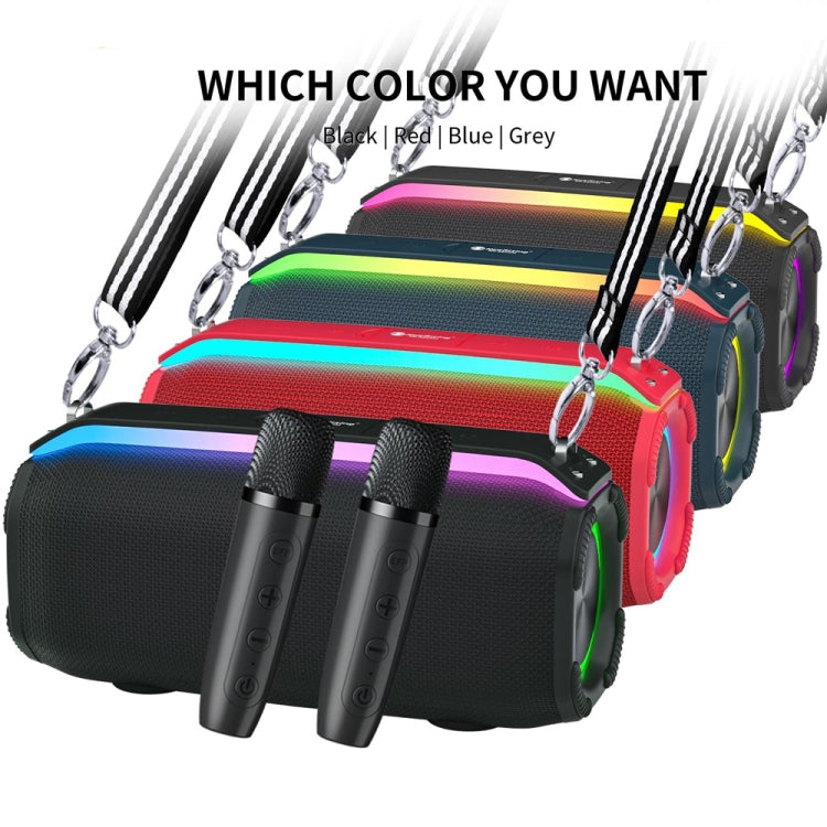 New RiXing NR8809 20W Outdoor Portable TWS Smart Wireless Bluetooth Speaker, Style:Dual Mic(Black) - free shipping - PMC Jewellery - Order now!