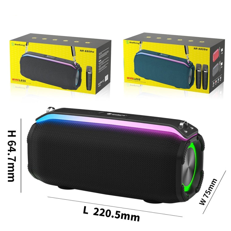 New RiXing NR8809 20W Outdoor Portable TWS Smart Wireless Bluetooth Speaker, Style:Dual Mic(Black) - free shipping - PMC Jewellery - Order now!