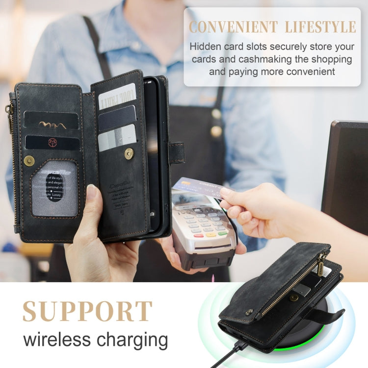 For iPhone 15 Plus CaseMe C30 Multifunctional Leather Phone Case(Black) - free shipping - PMC Jewellery - Order now!