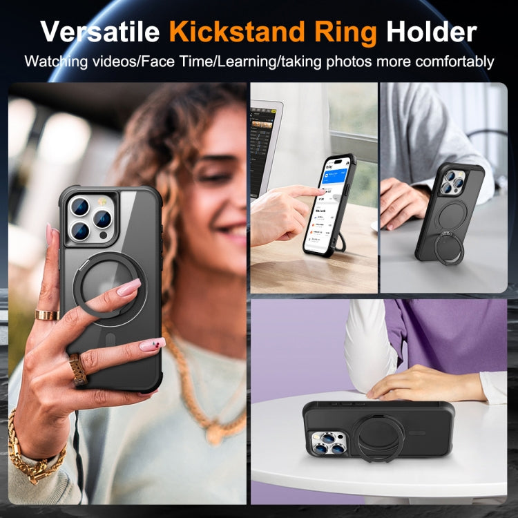 For iPhone 15 Pro Max MagSafe Magnetic Rotating Holder Phone Case(Black) - free shipping - PMC TechLife - Order now!