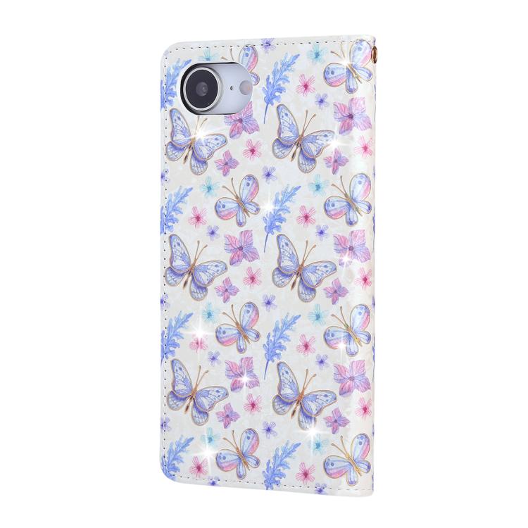 For iPhone 16e Bronzing Painting RFID Leather Case(Pansies) - iPhone 16e Cases by PMC TechLife | Online Shopping South Africa | PMC TechLife | Buy Now Pay Later Mobicred