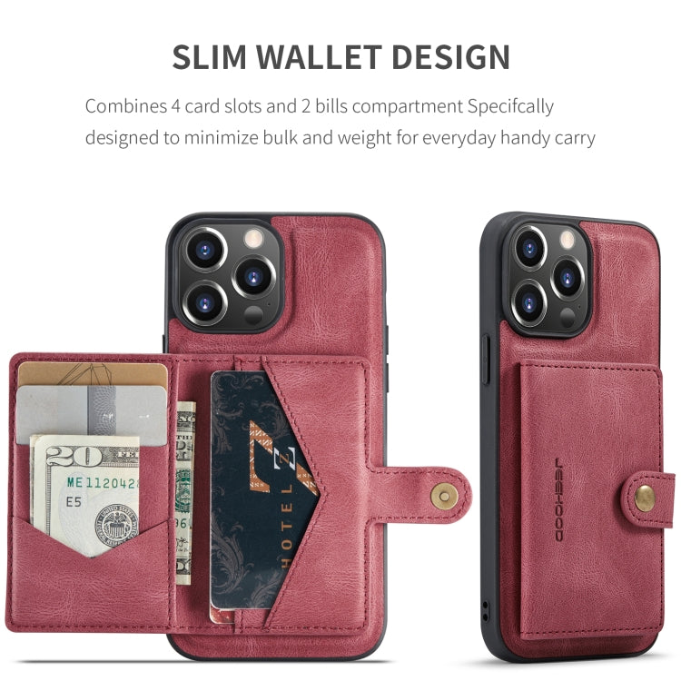 For iPhone 15 Pro Max JEEHOOD Retro Magnetic Detachable Leather Phone Case(Red) - free shipping - PMC Jewellery - Order now!