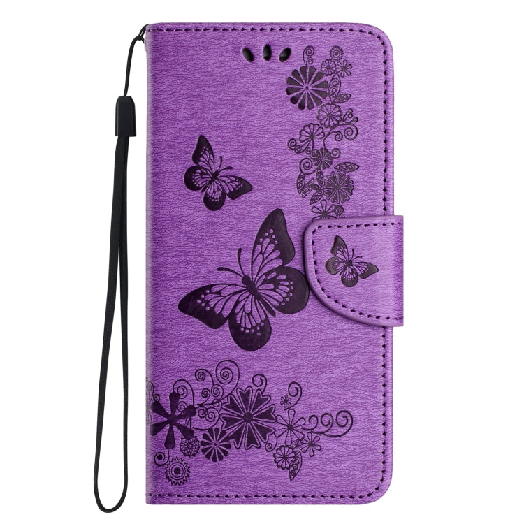 For iPhone 16 Pro Max Butterfly Embossed Flip Leather Phone Case(Purple) - iPhone 16 Pro Max Cases by PMC TechLife | Online Shopping South Africa | PMC TechLife | Buy Now Pay Later Mobicred
