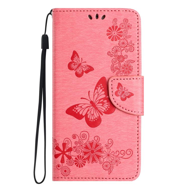 For iPhone 16e Butterfly Embossed Flip Leather Phone Case(Pink) - iPhone 16e Cases by PMC TechLife | Online Shopping South Africa | PMC TechLife | Buy Now Pay Later Mobicred
