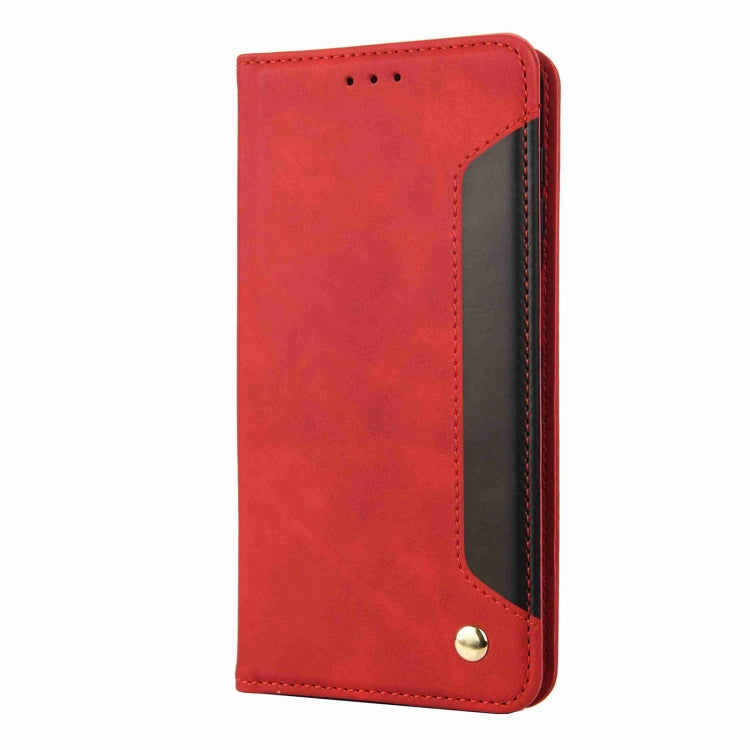 For iPhone 16 Skin Feel Splicing Leather Phone Case(Red) - iPhone 16 Cases by PMC TechLife | Online Shopping South Africa | PMC TechLife | Buy Now Pay Later Mobicred