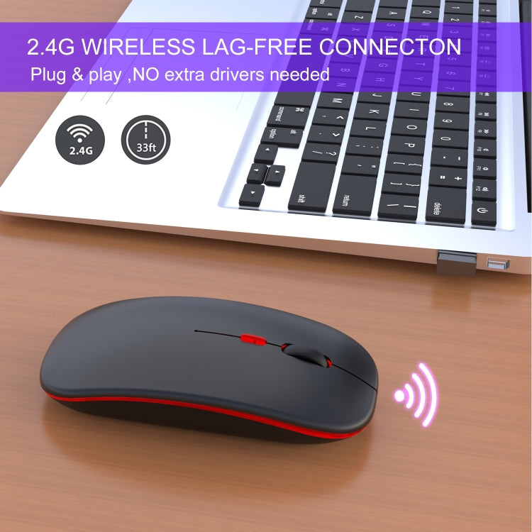 HXSJ M40 2.4GHZ 800,1200,1600dpi Third Gear Adjustment Colorful Wireless Mouse USB Rechargeable(Black) - free shipping - PMC TechLife - Order now!