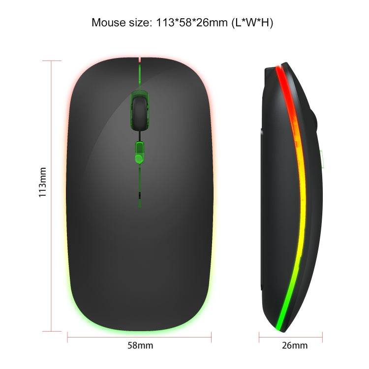 HXSJ M40 2.4GHZ 800,1200,1600dpi Third Gear Adjustment Colorful Wireless Mouse USB Rechargeable(Black) - free shipping - PMC TechLife - Order now!