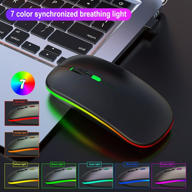 HXSJ M40 2.4GHZ 800,1200,1600dpi Third Gear Adjustment Colorful Wireless Mouse USB Rechargeable(Black) - free shipping - PMC TechLife - Order now!