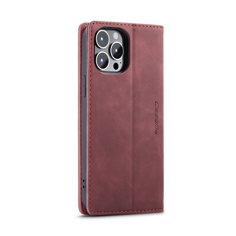 For iPhone 15 Pro CaseMe 013 Multifunctional Horizontal Flip Leather Phone Case(Wine Red) - free shipping - PMC Jewellery - Order now!