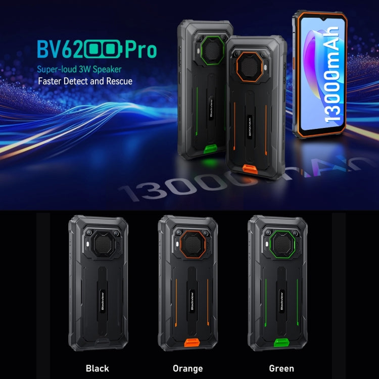 Blackview BV6200 Pro, 6GB+128GB, IP68/IP69K/MIL-STD-810H, 6.56 inch Android 13 MediaTek Helio P35 Octa Core, Network: 4G, OTG(Green) - free shipping - PMC TechLife - Order now!