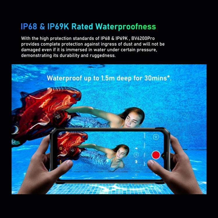 Blackview BV6200 Pro, 6GB+128GB, IP68/IP69K/MIL-STD-810H, 6.56 inch Android 13 MediaTek Helio P35 Octa Core, Network: 4G, OTG(Orange) - free shipping - PMC TechLife - Order now!