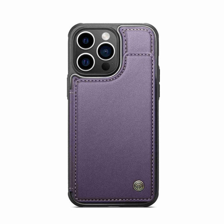 For iPhone 15 Pro CaseMe C22 Card Slots Holder RFID Anti-theft Phone Case(Purple) - free shipping - PMC Jewellery - Order now!