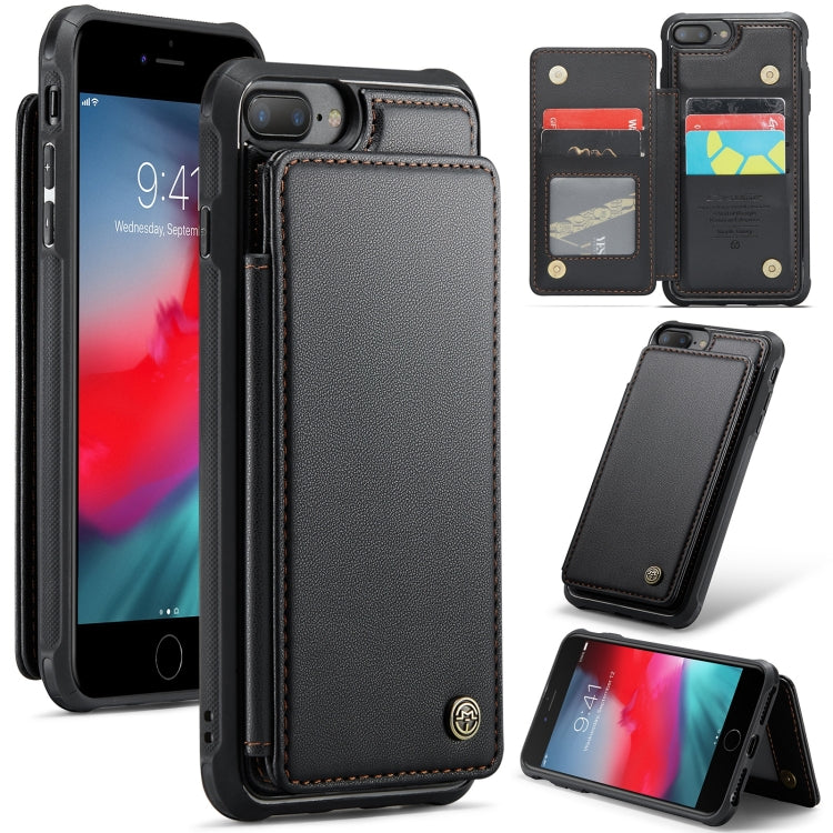 For iPhone 8 Plus / 7 Plus CaseMe C22 Card Slots Holder RFID Anti-theft Phone Case(Black) - free shipping - PMC Jewellery - Order now!